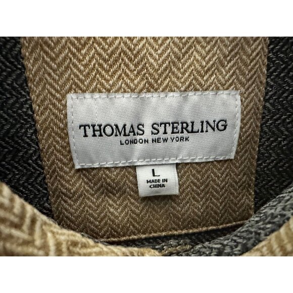 Thomas Sterling L/S Button Down Stretch Knit Shirt Mens Large - Picture 5 of 6